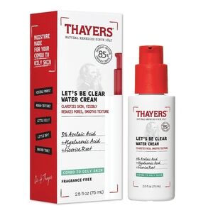 🌿 THAYERS Let's Be Clear Water Cream Moisturizer 75ml ** Used Twice ** No Box